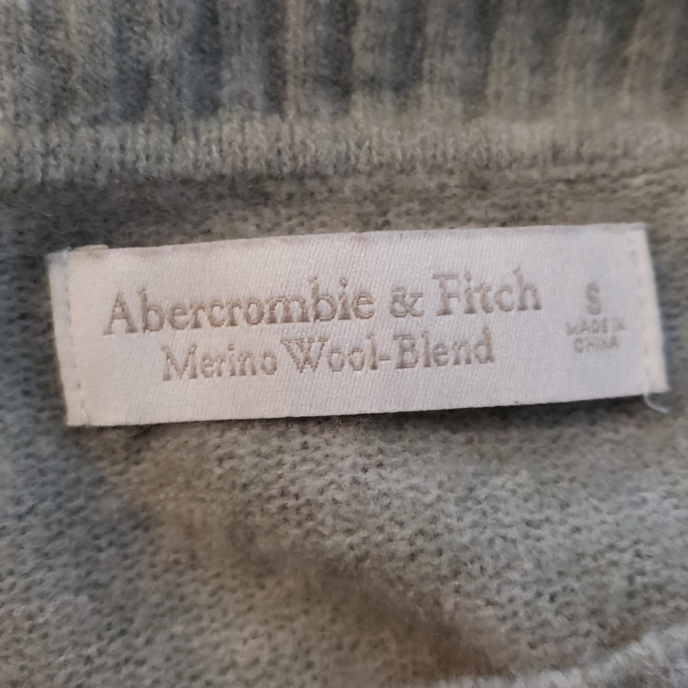 Abercrombie & Fitch Womens Wool Blend Preppy Cropped Sweater Small Cozy Green - Picture 3 of 5